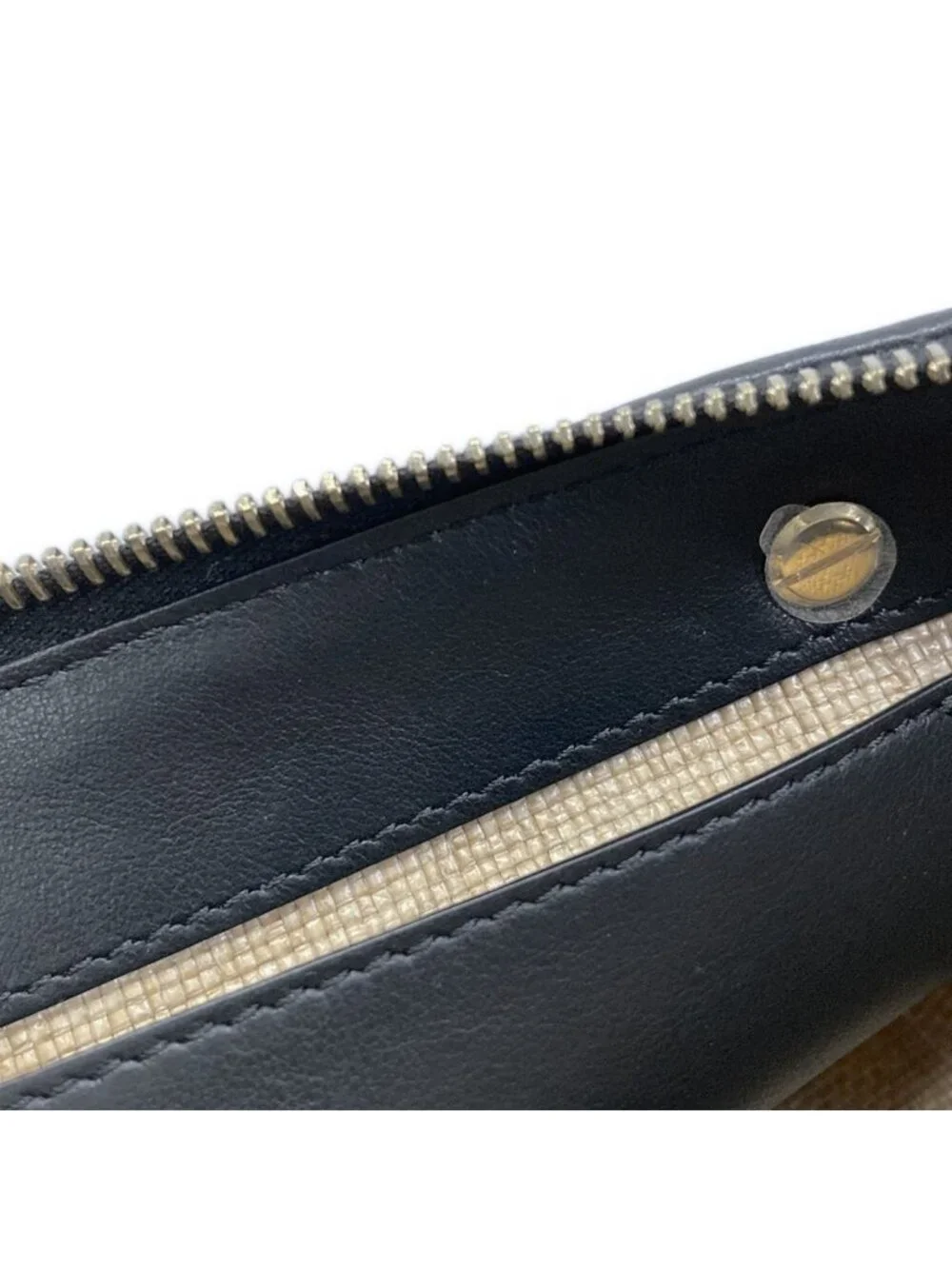 Fendi Handbag Mini Visible Beige Black Leather